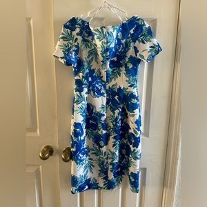 Blue and White Floral Dress